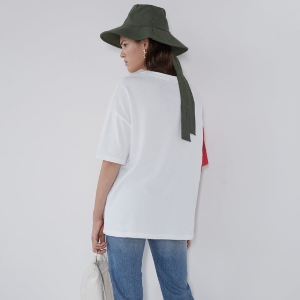 Zara Red and White Ariel Graphic Tee - Picture 6 of 7